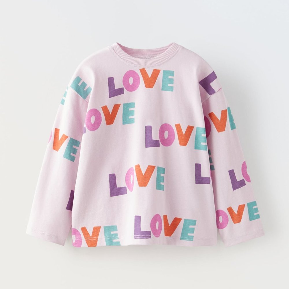 ZARA BABY PRINTED LOVE T-SHIRT Size 9-12 months